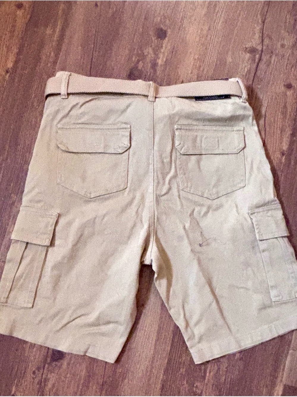 Men's Casual Cargo Shorts in Khaki with Belt Loops